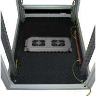 Schallgedämmter Serverschrank SILENCE RACK - 42 HE - 4 SILENT-Lüfter - 600 x 800 mm - Sichttür - Vollblechtür - lichtgrau