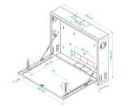 19"-Wandgehäuse - platzsparender vertikaler Einbau - 2 HE - reinweiss