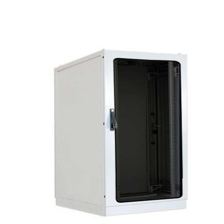 19"-Serverschrank/Netzwerkschrank SZE2 - Schutzart IP54 - 24 HE - BxT 800 x 800 mm - Sichttür - Vollblechtür - Sockel - lichtgrau