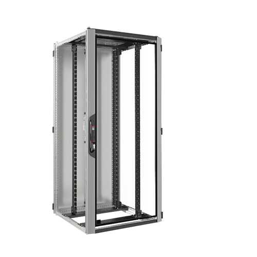 19"-Netzwerkschrank VX IT von RITTAL - 38 HE - 800x800mm - Sichttür - Vollblechrücktür, vertikal geteilt - o.Seitenteile - lichtgrau