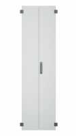Vollblech-Doppeltür für SZB IT Rack mit 42 HE x 600 mm Breite - vertikal geteilt - 3-Punkt-Schliessung - schwarz