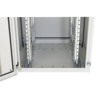 19"-Serverschrank RIE von TRITON mit Cosmotec Seitenanbau-Kühlgerät - Kühlleistung 300 bis 5600 W - Schutzgrad IP54 - 42 HE - BxT 600 x 1000 mm - Sichttür - RückWand - schwarz