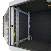 Schallgedämmter 19"-Wand-Netzwerkschrank SILENCE RACK - 6 HE - 450 mm Tiefe - Sichttür - 1 SILENT-Lüfter - lichtgrau
