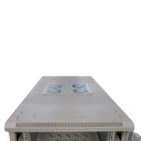 19"-Netzwerkschrank SRK von IT-BUDGET - Komplettset - 22 HE - BxT 600x800 mm - Sicht-/Vollblechtür - 4 Aktiv-Lüfter - Flatpack - lichtgrau