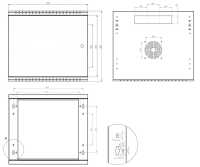 19"-Wandverteiler TAUNUS von IT-BUDGET - 9 HE - 450 mm Tiefe - Vollblechtür - Schloss - schwarz